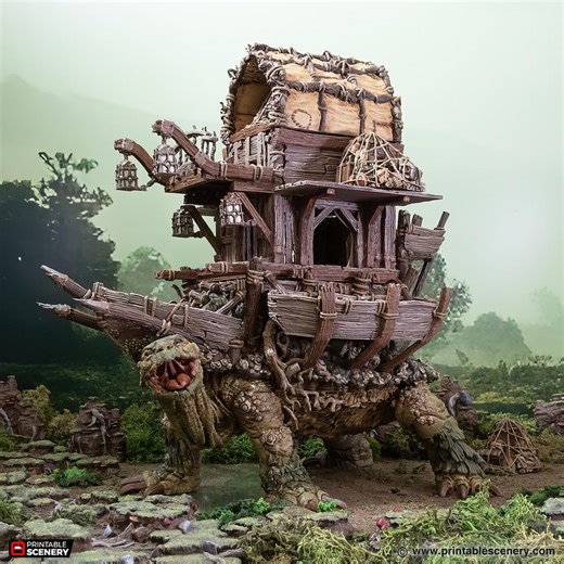 Giant Tortoise Caravan: RPG Exotic Mount - Fastcallion - Wargaming Jungle Swamp, Turtle Transport, Traveling Merchant - Etsy