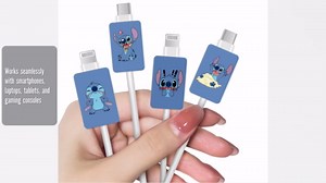 Amazon.com: Cute Anime Cable Protector for iPhone Type-c, Blue Big Ear Dog Print Pattern 4pcs Soft Phone Cable Protector,Cartoon Charging Cord Protector,Cable Chomper,Cord Saver : Electronics