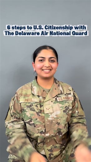 DE Air Guard Recruiting on Instagram: "🇺🇸 6 Steps to U.S. Citizenship Serving in the Delaware Air National Guard can help eligible non-citizens take a clear, supported path toward becoming a U.S. citizen. From your first step to naturalization, you’re not doing this alone. 👉 Swipe to see the 6 steps 📞 Call 302-323-3444 to learn more #DelawareAirGuard #CitizenshipPath #ServeWithPurpose"