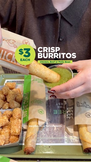 See you tonight at 8pm? And same time tmrw?🌵🌌✨ $2 Each🌮: • Crisp Taco — Beef, Pinto Bean, or Chicken • Small Tater Fries (Regular or Spicy) • Small Drink $3 Each🫘: • Crisp Burrito — Beef, Pinto Bean, or Chicken $5 Each🌯: • Soft Taco — Beef, Pinto Bean, or Chicken (Regular or NEW Spicy Ranch🔥) Order online, in the drive thru, or dine in with absolutely NO limit. No restrictions, just your faves your way 🙂‍↕️ Do you like our Greats After 8 menu? #tacotime #HappyHourDeals #fooddeals #seattle