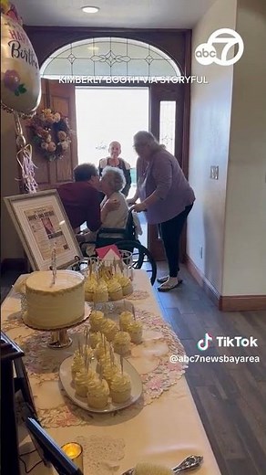 100-year-old grandma overcome with emotion by birthday surprise
