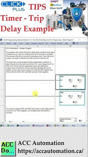 Click PLC Timer - Trip Delay