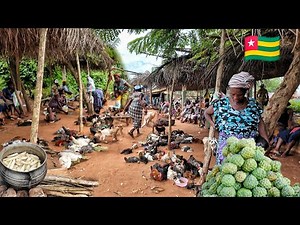 Rural village market day in kouvé Togo 🇹🇬 west Africa. Cost of living in an African village