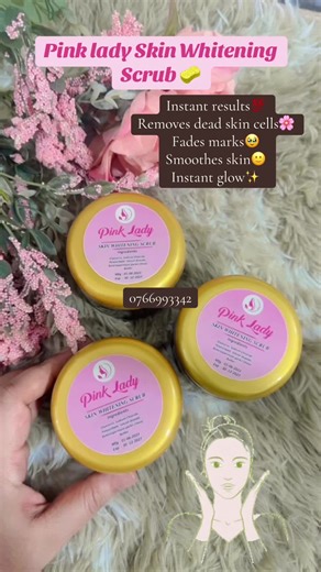 Do you feel like your skin has lost its natural glow and radiance. Dealing with skin bacteria that’s just refusing to go away. Scrub your worries and impurities of your skin with the help of Skin Whitening Scrub! Infused with purest ingredients it deeply cleanses the skin, moisturizes, and nourishes, leaving your skin clean, soft, supple & radiant Benefits of Pink lady Skin Whitening Scrub: Makes your skin fresh and energetic ✨ Removes dead skin cells, toxins & dirt✨ Helps have soft, radiant & h