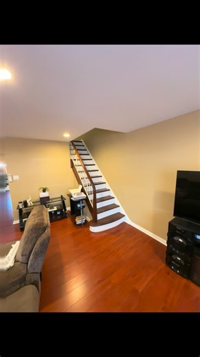 Kevin Outright Painting on Instagram: "Outright Painting LLc 🎨 Here’s a full kitchen, living room, dining room and hallway that was repainted. Before & After. Color is SW 6121 Whole Wheat from Sherwin. Walls ceilings trim and doors. #paint #outrightpainting #homes #interiors #phillypainter"