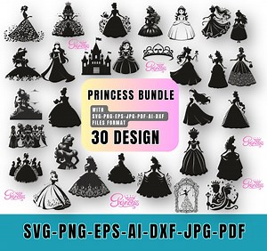 Princess SVG-PNG Bundle, Customizable Gift, Vector Princesses (digital Download) - Etsy