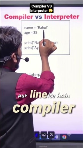 Compiler VS Interpreter 🙄...#python 💻 #codingclasses 🤔#pythonprogramming 👍#compiler 🧐#interpreter 😕