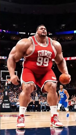 Giant Athlete Dunks Without Jumping in Wild Basketball Game 4 #giantplayer #basketball #mma #dunk