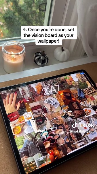 How to make a 🍂☕️fall vision board☕️🍂 in Notability! #fallaesthetic #collage