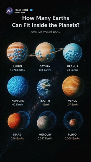 how many Earth can fit inside the planets ? | Earth |