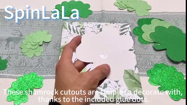 45 Pcs Assorted Sizes St. Patrick's Day Shamrock Cutouts - Irish Festival Handcraft Decorations for Kids, Lucky Green Glitter Clover Paper Cut-Out for Saint Patrick's Day Classroom Party Supplies