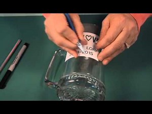 Apply Glass Etching Stencil to glassware