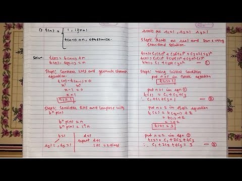 NON Homogeneous Recurrence Relation [Hindi] | DAA | Example 1