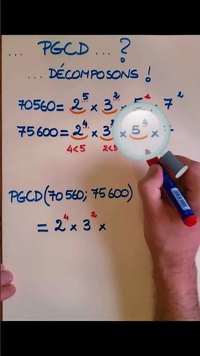 Calcul du PGCD à partir des décompositions en produit de facteurs premiers