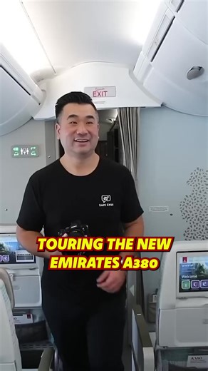 Inside Emirates New A380 Upgrade! #tour #A380 #emirates #aviation #travelreview #emirates #a380 #premiumeconomy #airtravel #luxurytravel #cabincrew #airlines #traveltips | Sam Chui