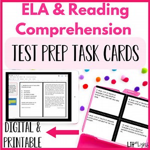 TEST PREP ELA READING COMPREHENSION TASK CARDS