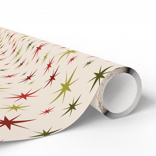 Retro Christmas Wrapping Paper Retro Stars 1950s Christmas Wrapping Paper Gift Wrap and Craft Paper - Etsy