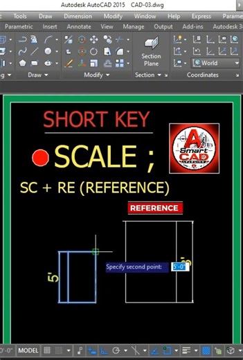 How to Scale with Reference in AutoCAD | SCALE Command kesy use karty tutorial #scale #autocad
