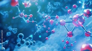 Microscopic world of nanobots and molecular structures, 4K Technological Video Background Animation