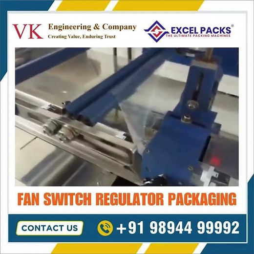 ✨Fan switch regulator packaging made easy with our advanced flow wrap machine!Experience precision.💥