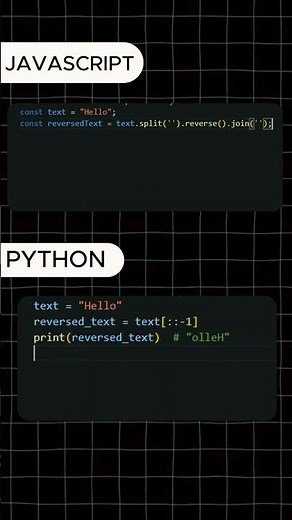 Python vs JavaScript: Reverse a String in Seconds! 🔥💻 #shorts
