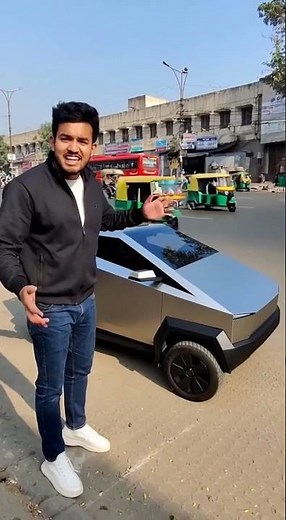 Mini Cybertruck Arrives in India! Full Speed Test Shocked Everyone 🤯⚡ #Cybertruck #MiniTruck #Tech