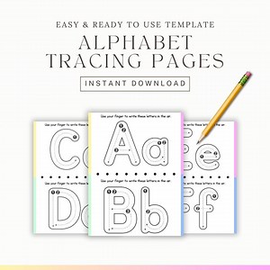 Alphabet Tracing Worksheets: ABC Handwriting Practice (printable PDF) - Etsy