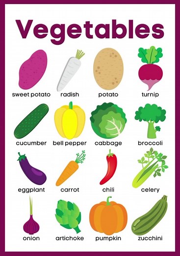 learn vegetables vocabulary in English ✨📝