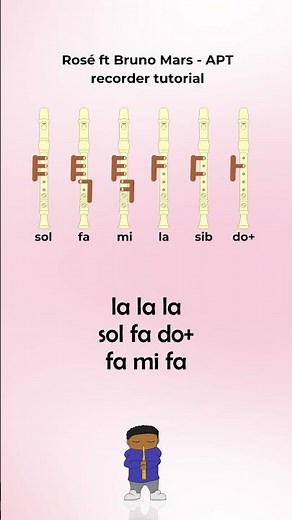 "Rosé ft Bruno Mars - APT" How to play it on recorder/flute Easy Short Tutorial