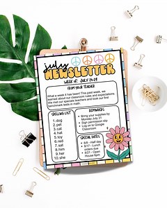 Editable Classroom Newsletter Templates | Weekly Parent Communication Groovy Theme | Canva Google Slides - Etsy UK