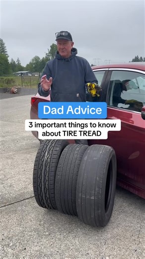 True story: a teenager from our town got in an accident and was faulted because they didn’t have enough tire tread. It’s not just a suggestion, it’s the law. Thank you to my local @lesschwabtires for letting me borrow these for my demonstration. Have you check your tire tread lately? Love, Dad | Dad Advice From Bo