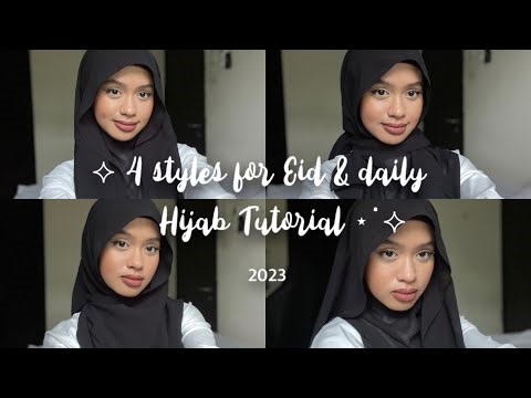 4 Eid & Daily Hijab tutorial (Chest Covered) | 2023