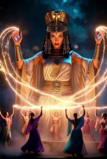 CLEOPATRA's : Giant Hologram Commands Dancers at Pyramids! 👑⚡️ #dance #pyramidsofegypt #remix #dji