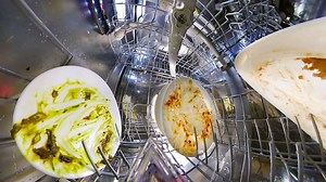A GoPro and 360° Camera Inside of a Dishwasher Capture What Happens During a Full Cycle