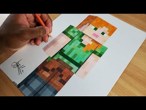 Drawing ALEX from Minecraft