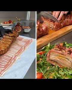 Bacon Crust BBQ Pork Ribs & Cheese Bricks Side! 🥓