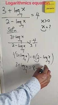 Problem Solving on Logarithmics equations #logarithms