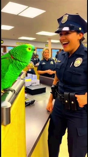This Parrot Has ZERO CHILL! 🚨 Savage Roasts vs Female Cops in Station 🦜🤣 #CopRoast #NoChill