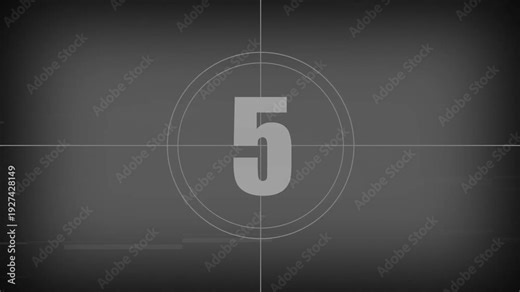 Old-fashioned film countdown animation 10 seconds. Best suitable for your cinema, movie or footage. Old retro wipe rolling effect. Countdown movie from 10 to 0 number.