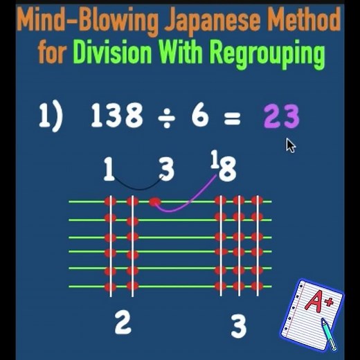 JAPANESE METHOD FOR DIVISION WITH REGROUPING😊💯✅ #Japanesedivision #education #maths #puzzle