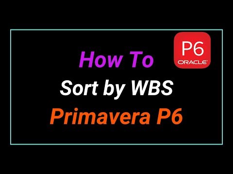 How To Group & Sort by WBS in Primavera P6 Professional