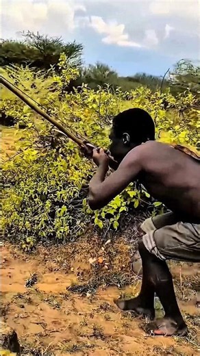 Hadzabe Hunter’s Silent Aim | Deer Drops Without a Second Move.#shorts #wildlife #viralvideo