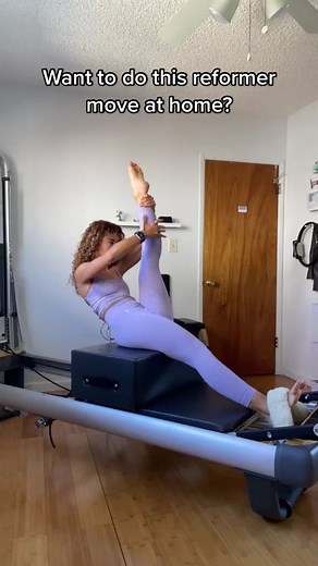 This exercise is called tree! On the reformer you have the safety strap holding your bottom ankle, so for the at home version I opted for ankle weights. This classical pilates exercise stretches your hamstrings and back while working your abdominals and coordination! Don’t worry if you can’t do it perfectly yet. There’s a longer sequence to prepare your for this, and it will all be in my Reformer on the Mat challenge beginning February 10! It’s 15 days, $15 dollars. DM me if you’d like to join u