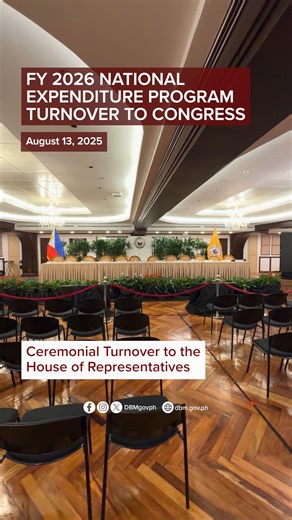 𝗪𝗔𝗧𝗖𝗛: 𝗛𝗶𝗴𝗵𝗹𝗶𝗴𝗵𝘁𝘀 𝗼𝗳 𝘁𝗵𝗲 𝘁𝘂𝗿𝗻𝗼𝘃𝗲𝗿 𝗼𝗳 𝘁𝗵𝗲 𝗙𝗶𝘀𝗰𝗮𝗹 𝗬𝗲𝗮𝗿 (𝗙𝗬) 𝟮𝟬𝟮𝟲 𝗡𝗮𝘁𝗶𝗼𝗻𝗮𝗹 𝗘𝘅𝗽𝗲𝗻𝗱𝗶𝘁𝘂𝗿𝗲 𝗣𝗿𝗼𝗴𝗿𝗮𝗺 𝘁𝗼 𝗖𝗼𝗻𝗴𝗿𝗲𝘀𝘀 The Department of Budget and Management (DBM), led by Secretary Amenah F. Pangandaman, submitted the FY 2026 National Expenditure Program to House Speaker Ferdinand Martin G. Romualdez and Senate President Francis “Chiz” Escudero today, August 13, 2025. The Budget Chief and other DBM officials also held a pres