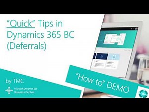 Dynamics 365 Business Central - How to Manage Revenue and Expense Deferrals