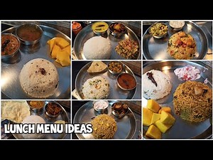 Lunch Menu ideas for a Week | 7 days simple lunch menu ideas | Easy & Quick ideas to prepare lunch