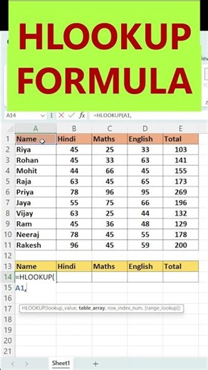 99% Log HLOOKUP Galat Use Karte Hai 😱#excel #npstudyzone