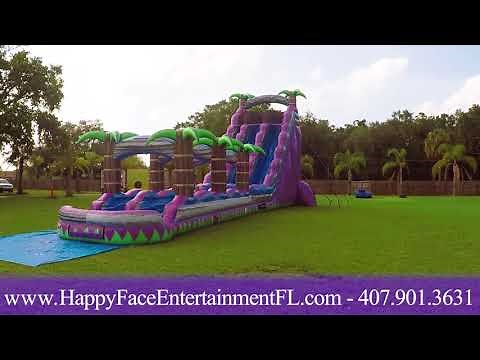 27 Ft Purple Crush Giant inflatable Water Slide Orlando FL