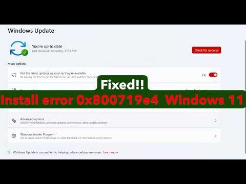 How to fix update install error 0x800719e4 in Windows 11