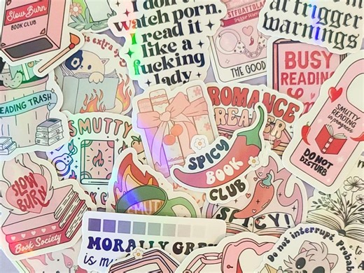 Smutty Romance Stickers Bundle, 25 Mini Sticker Pack, Spicy Book Lovers Gift, Bookish Merch, Kindle Sticker, Smut Reader, Reading Lover - Etsy